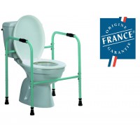 Chaise percée, surélévateur et cadre de toilette.