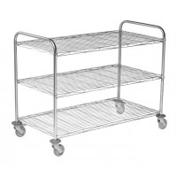 Chariots de transport fil inox - 3 plateaux