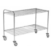 Chariots de transport fil inox - 2 plateaux