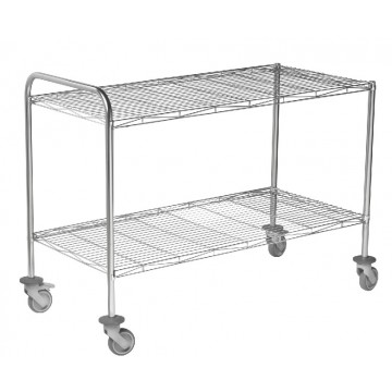 Chariots de transport fil inox - 2 plateaux